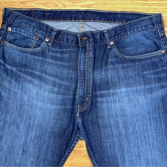 Levi’s 505 Regular Fit Straight Denim Jeans Mens Size 42x30 Dark Wash EUC - Picture 2 of 16